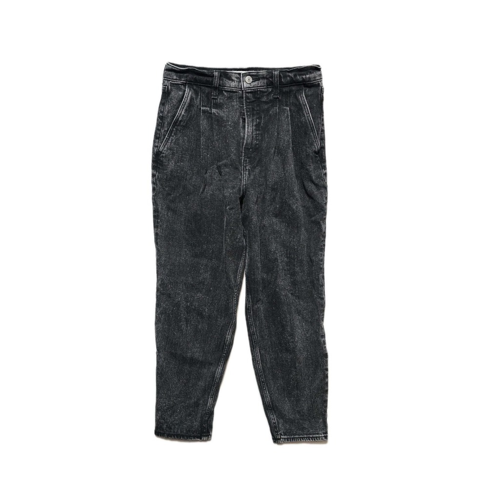 Abercrombie & Fitch Womens Size 27 4R 80s Mom Jean Ultra High Rise Black Pleated